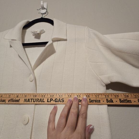 Vtg 60s 70s Lily Of California Ivory Knit Cardigan Sweater Womens SM Taiwan - Picture 5 of 9